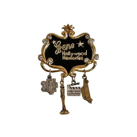 2004 Gene Doll Hollywood Memories Gold Plate Rhinestone Convention Charm Brooch - Picture 1 of 3
